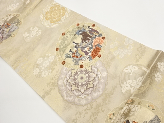 JAPANESE FUKURO OBI / WOVEN FLOWER CREST